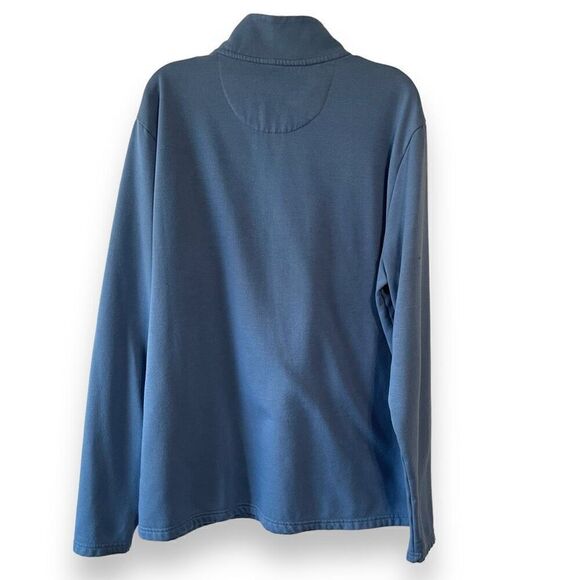 Weatherproof Vintage Quarter Zip Mock Neck Fleece Lined Sweater Blue Large - Picture 2 of 8